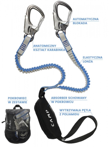 Lonża Vortex Rewind via ferrata CAMP