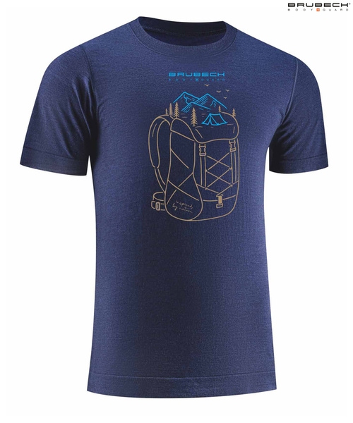MĘSKI T-SHIRT Z WEŁNY MERINO OUTDOOR WOOL PRO PLECAK