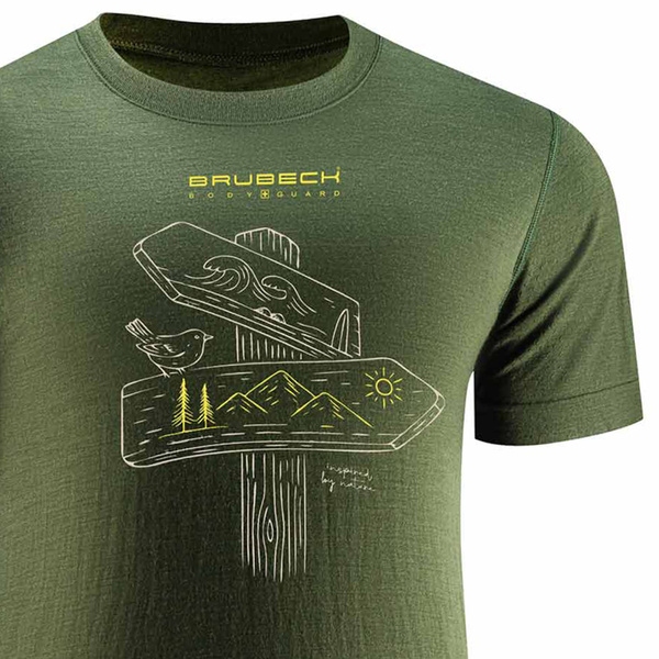MĘSKI T-SHIRT Z WEŁNY MERINO OUTDOOR WOOL PRO DROGOWSKAZ