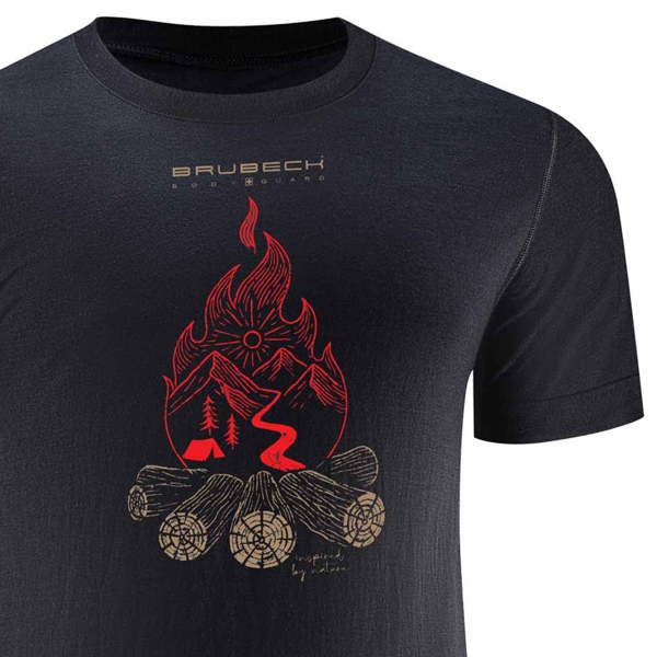 MĘSKI T-SHIRT Z WEŁNY MERINO OUTDOOR WOOL PRO OGNISKO