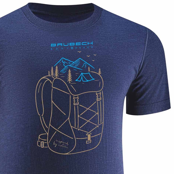 MĘSKI T-SHIRT Z WEŁNY MERINO OUTDOOR WOOL PRO PLECAK
